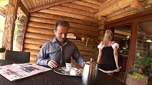 Milf enjoys kitchen anal sex on horse breeding farm