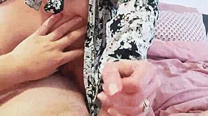 Amateur Orgasm on His Leg in Homemade Video