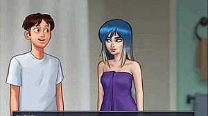 Summertime Saga Stepsister Teen Masturbates to Stepbrother's Big Cock