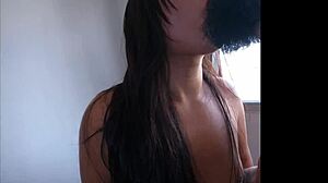 Young TS Alana shows off her massive stunning butt