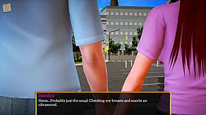 Redhead amateur with big tits in family game