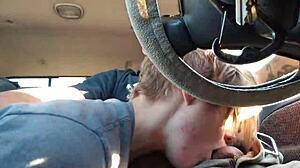 Black guy gives blowjob on road head 2.