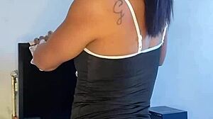 Tattooed Brunette Pornstar Solo Show