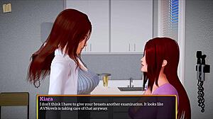 Redhead amateur with big tits in family game