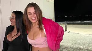 The Latina Pornstar Rides The Mechanical Bull And Gets Peed On Outdoors