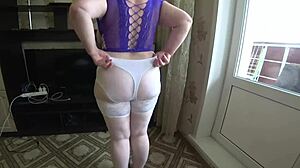 Girlfriend Fucks Milf's Huge Tits and Big Ass in Panties! BBW Lesbians POV Excitement!