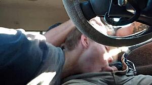 Black guy gives blowjob on road head 2.