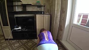 Girlfriend Fucks Milf's Huge Tits and Big Ass in Panties! BBW Lesbians POV Excitement!