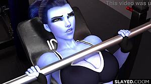 Black guy destroys Widowmaker's pussy hard