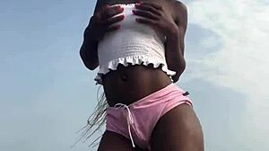 Watch crazybitch twerk on the beach?