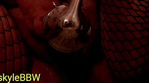 i'm itskyliebbw, a bbw slut bathing in the shower with stockings and fishnets, masturbating.