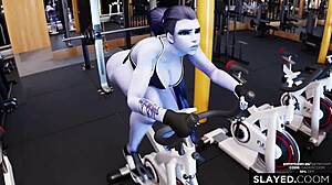 Black guy destroys Widowmaker's pussy hard