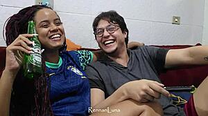 fucking two hot young girls during brazil's world cup game