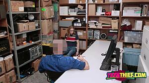 Cute Blondie Caught Stealing by Mall Security Guard