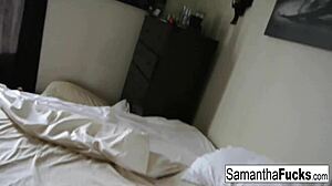 samantha saint starts morning with fun