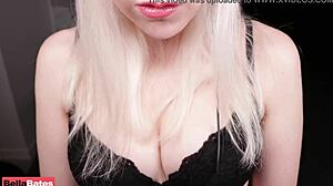 Russian beauty whispers naughty desires in steamy solo POV session.