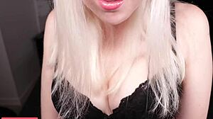 Russian beauty whispers naughty desires in steamy solo POV session.