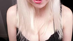 Russian beauty whispers naughty desires in steamy solo POV session.