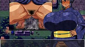 Tanned Girl Natsuki Pees Exhibitionist in Hentai Game