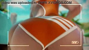 overwatch tracer riding cock on the beach