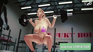 i feel so exposed being nude at gym in 3d hentai cartoon. pussy on display.