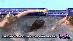 dream girl uses dildo at pool party