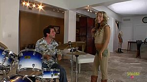 Drummer Gets Blonde Blowjob Before Fucking