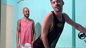 I called friends ric and lew to train at home and fucked asses