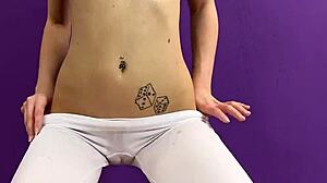 Wet Pussy Fingering Fun with Squirting European Ass