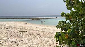 voyeur pervert jerks off busty milf and her stepdaughtr and cums on their faces while they sunbath