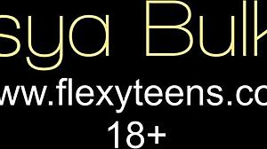 Does this blonde teen 18+ show her flexy talents?