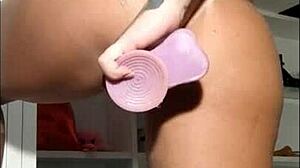 I fuck my big clit with a dildo then plug my tight ass.