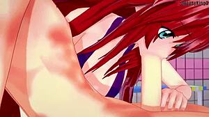 rias gremory hints at sex in the bathroom wearing bikini