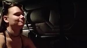 kitty gives blowjob with buttplug