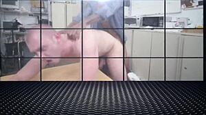 Gay redhead feels excited taking the director's big black cock for cash in the office