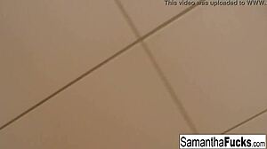 samantha saint starts morning with fun