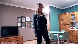 Check out this lesbian intruder with gloves and toys