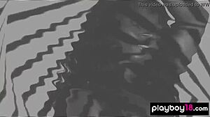 Muscular black panther ana foxxx presenting a sensual striptease