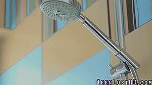 Gorgeous blonde teen 18+ masturbates and receives blowjob before hardcore facial