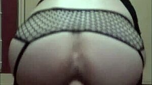 huge dildo goes balls deep!