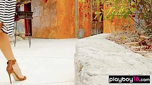 yo, check this skinny stripper slut outdoors backstage!