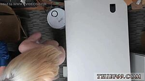 petite blonde teen gets bound and gagged by cop during attempted theft