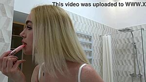 Watch The Tattooed Girlfriend Change Panties In The Bathroom!