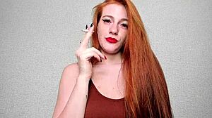 Alice, the Stunning Redhead, Poses Seductively