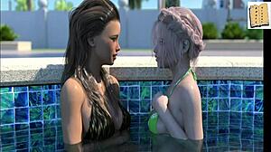 A wife and her stepmother in this hentai scene.