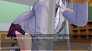 Karin's Loving Oral Under the Desk in School Blazer
