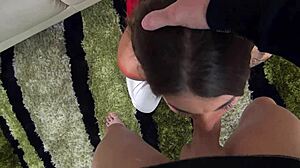 Felicity gives sloppy blowjob