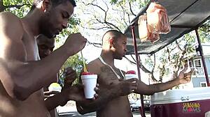 i am ebony chick getting ass jizzed after cowgirl on couch