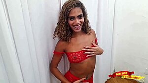 Young Brunette Suggestively Bends Over For Uncle's Friend