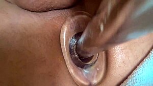 Close-Up View of Tunnel Anal Stretching with Vibrator Toys